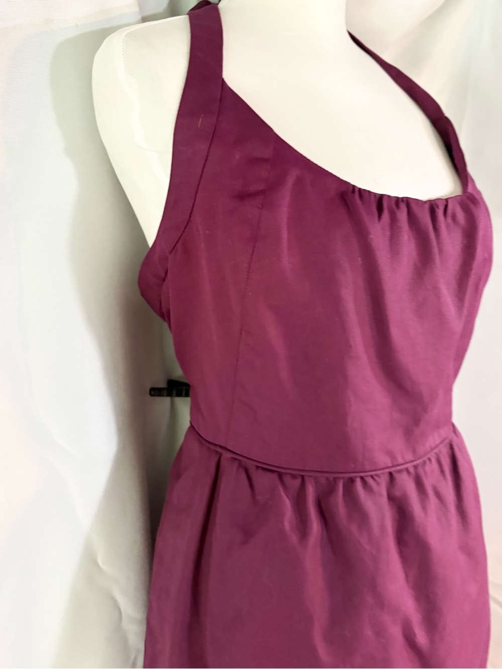 J. Crew plum-colored halter-neck fit and flare dress - Picture 4 of 10